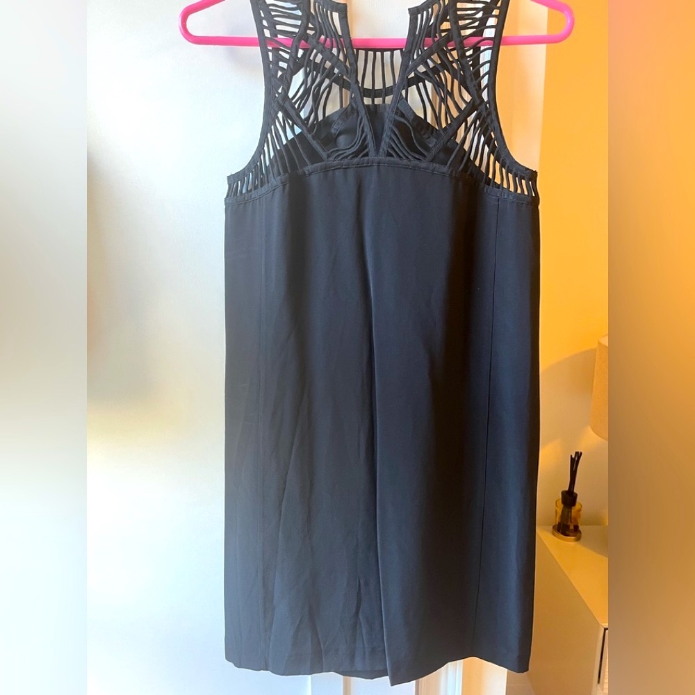 Black Silk Cocktail Tunic Dress